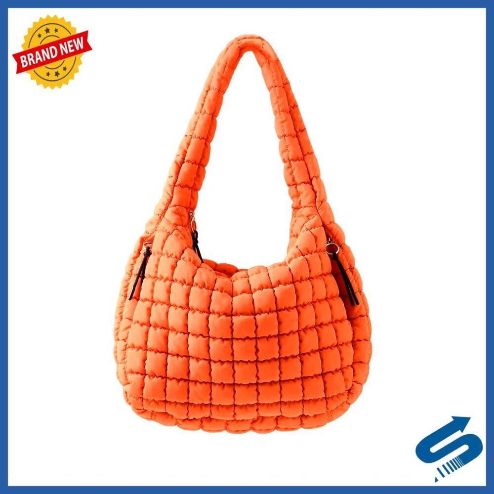 Large Puffer Quilted Tote Bag Nylon Crossbody Shoulder Bag Hobo Purse